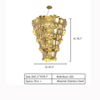 Oversized Art Tapering Tiered Luxury Gold Chandelier for Living Room / high-Ceiling Room