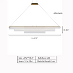 Oversized Nordic 3-Tier Cylinder Pendant Light with Acrylic and Iron Finish for Dining