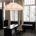 Alien Cloud French Cream Silk Pendant Chandelier with Polygonal Shape and High-Quality Finish for Living Room