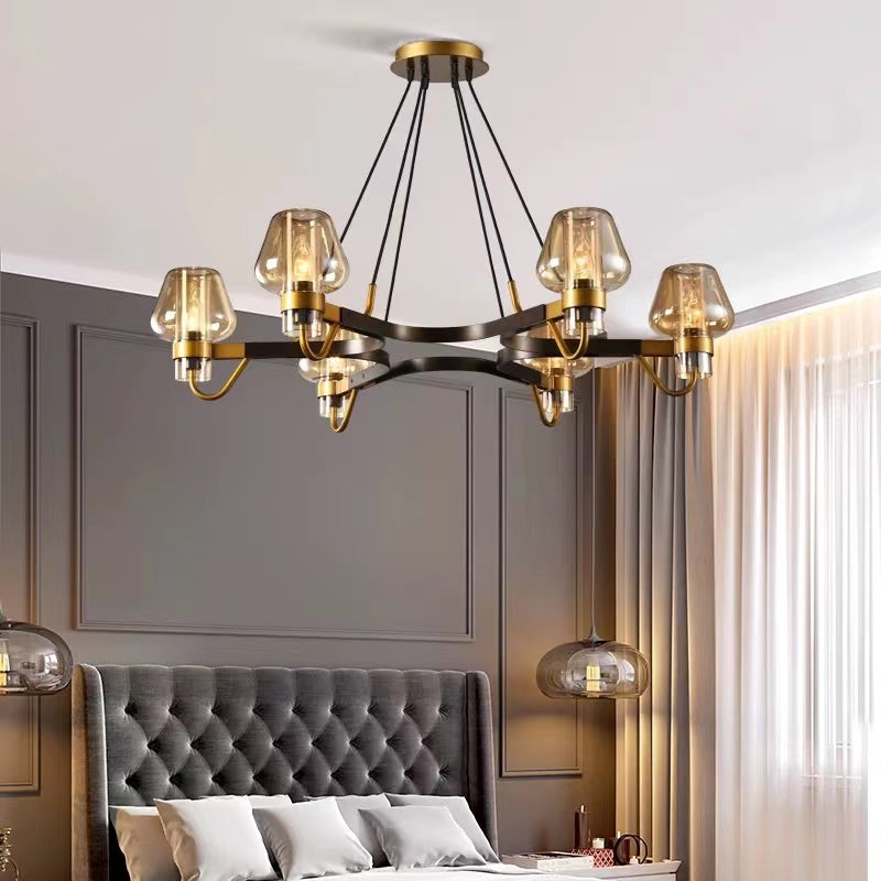 Post-Modern Light Luxury Full Brass Chandelier for Living Room / bedroom