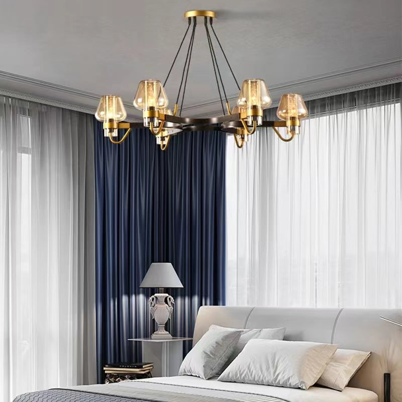 Post-Modern Light Luxury Full Brass Chandelier for Living Room / bedroom