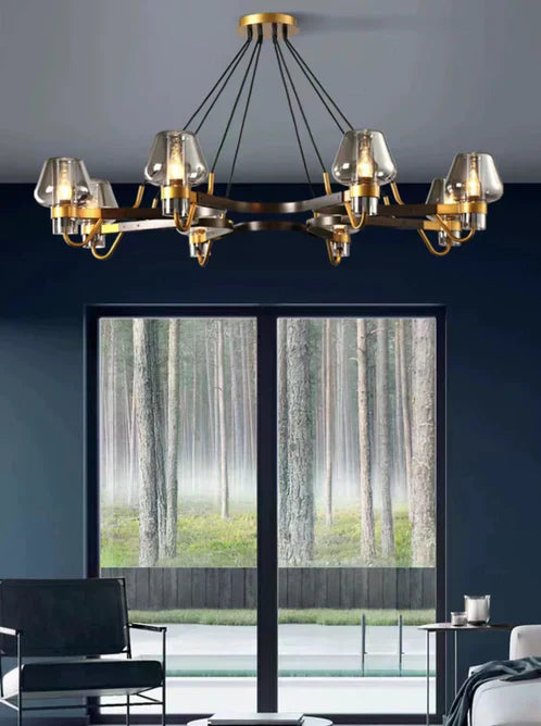 Post-Modern Light Luxury Full Brass Chandelier for Living Room / bedroom