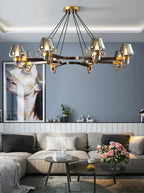 Post-Modern Light Luxury Full Brass Chandelier for Living Room / bedroom