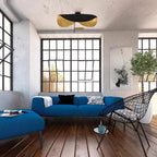 Modern Art Hat-Shaped Gold Leaf Metal Pendant Chandelier for Living and Dining Room