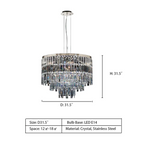 Modern Light Luxury Trendy Layers Crystal Pendant Chandelier for Living Room / bedroom