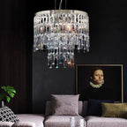Modern Light Luxury Trendy Layers Crystal Pendant Chandelier for Living Room / bedroom