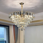 Modern Light Luxury Tiered Crystal Pendant Chandelier for Living / dining Room / bedroom