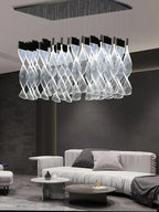 Extra Large Acrylic Spiral Dna Chandelier for High-Ceiling Room