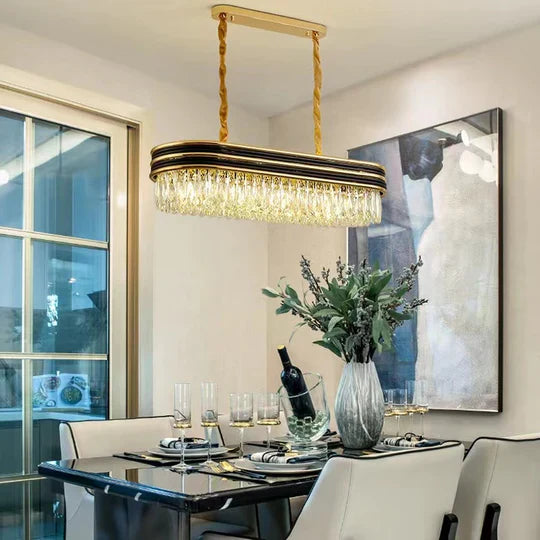 Modern Minimalist Gold Multi-Tier Crystal Pendant Chandelier Suit for Living / Dining Room / Bedroom