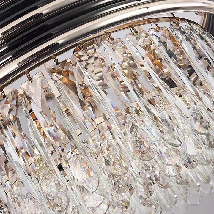 Modern Minimalist Gold Multi-Tier Crystal Pendant Chandelier Suit for Living / Dining Room / Bedroom