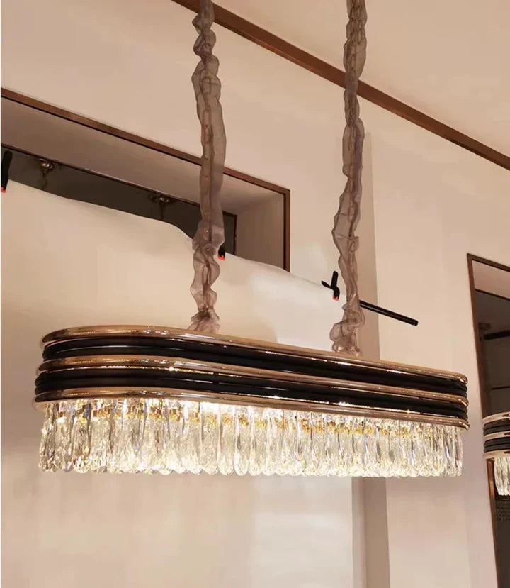 Modern Minimalist Gold Multi-Tier Crystal Pendant Chandelier Suit for Living / Dining Room / Bedroom