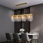 Light Luxury Irregular Glass Slice Chandelier Suit in Brass Finish for Living Room / Ding Room / Bedroom