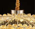 Modern Fish Scale Tiered Crystal Pendant Chandelier Suit for Living Room & Bedroom