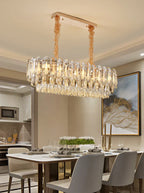 Oversized Transparent Crystal Tiered Chandelier Suit for Living / dining Room / bedroom