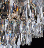 Oversized Transparent Crystal Tiered Chandelier Suit for Living / dining Room / bedroom