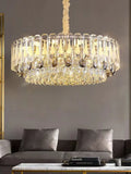 Oversized Transparent Crystal Tiered Chandelier Suit for Living / dining Room / bedroom