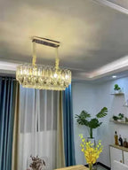Oversized Transparent Crystal Tiered Chandelier Suit for Living / dining Room / bedroom