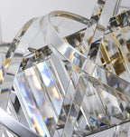 Modern Crystal Chandelier with Transparent Crossed Shell Finish, Round & Rectangle Shapes, K9 Crystal &
