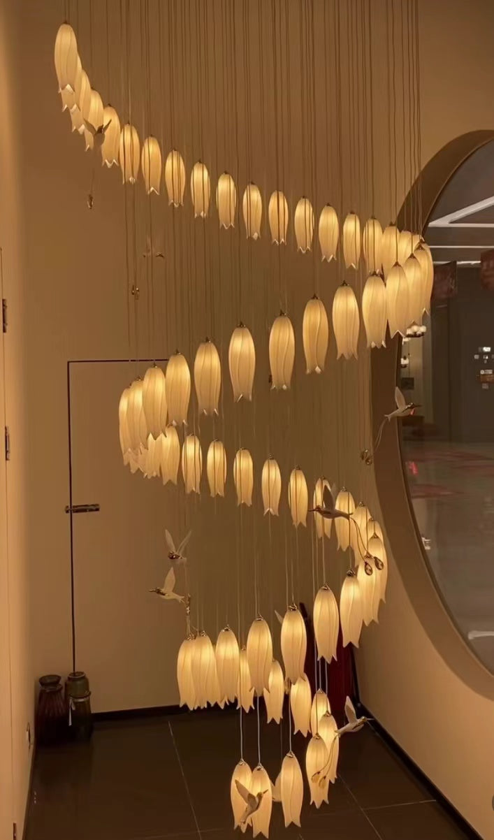 Elegant Flower Chandelier for Foyer / Staircase