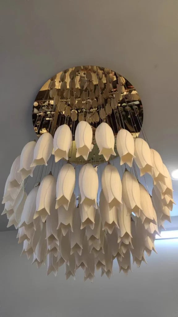 Elegant Flower Chandelier for Foyer / Staircase
