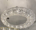 Unique Eccentric Circle Colorful Crystal Beads Chandelier Luxury Ceiling Lamp for Living / dining Room