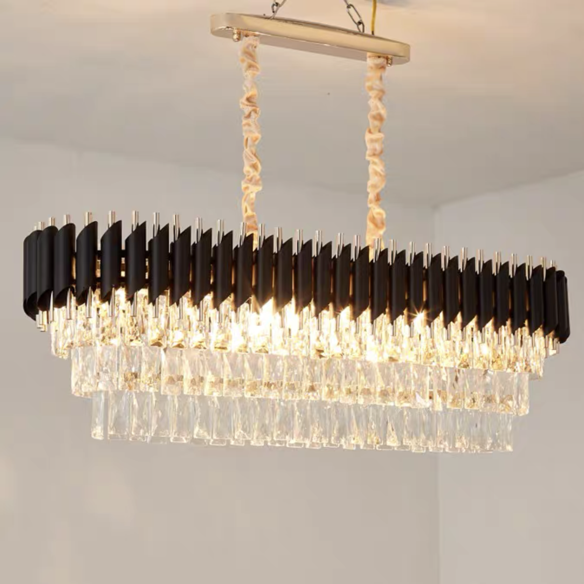 Modern Luxury Multi-Tier Oval / round Crystal Tiered Chandelier