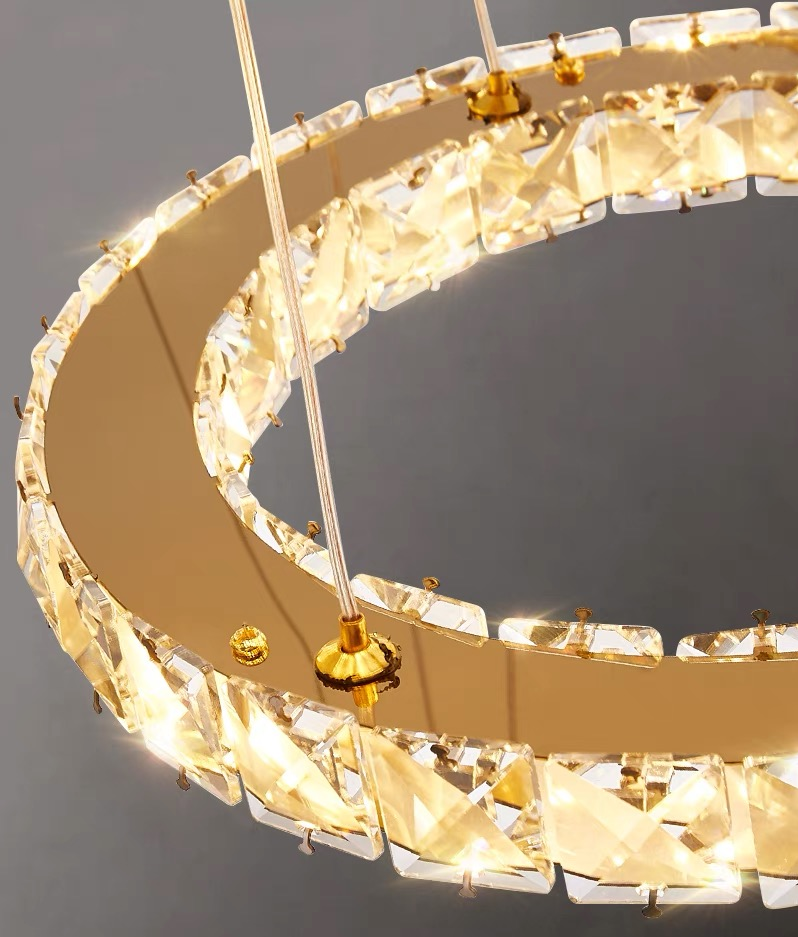 Light Luxury 5 / 6 / 7 Rings Crystal Chandelier for Staircase / foyer / villa