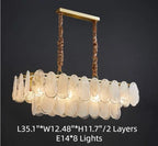 Post-Modern Creative Art Cloud Glass Shell Double Layer Round Chandelier for Living & Dining Room