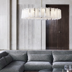 Modern Light Luxury Glacier Glass Chandelier for Living Room / bedroom / dining Room
