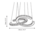Modern Crystal Double C Chandelier with Chrome Finish and K9 Crystal for Dining, Living, Bedroom