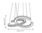 Modern Crystal Double C Chandelier with Chrome Finish and K9 Crystal for Dining, Living, Bedroom