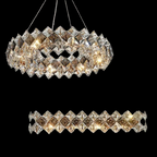 Prismatic Crystal Chandelier for Living Room Dining Room Ceiling Light