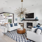 Modern Sputnik Chandelier with Black, Brass, and Chrome Finish – Glass & Metal Quality for Living Room and