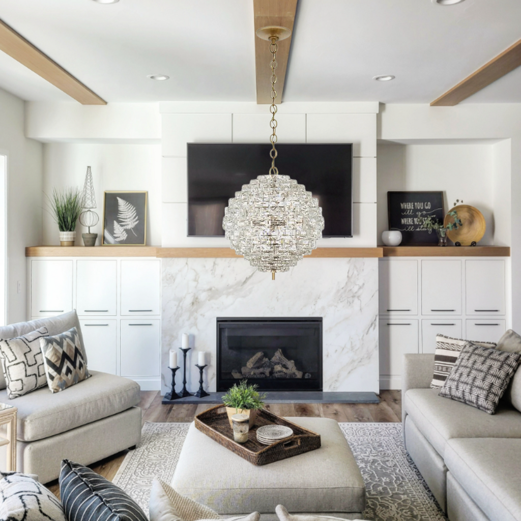 Modern Light Luxury Sphere Crystal Chandelier