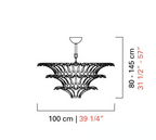 Flower Blossom Art Glass Chandelier for Living Room / bedroom