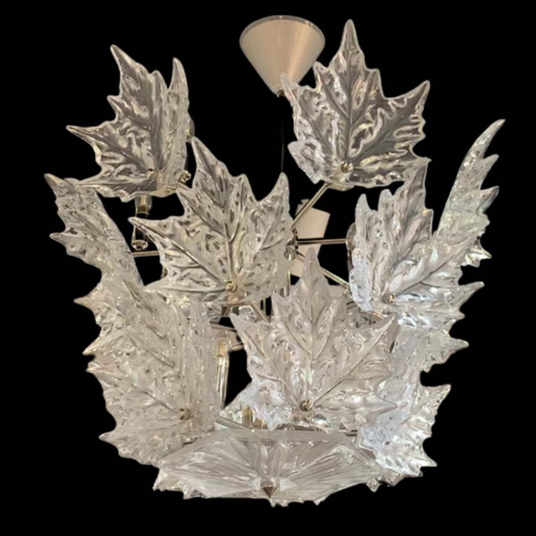 Modern Creative Clear Crystal Maple Leaf Chandelier for Living Room / bedroom