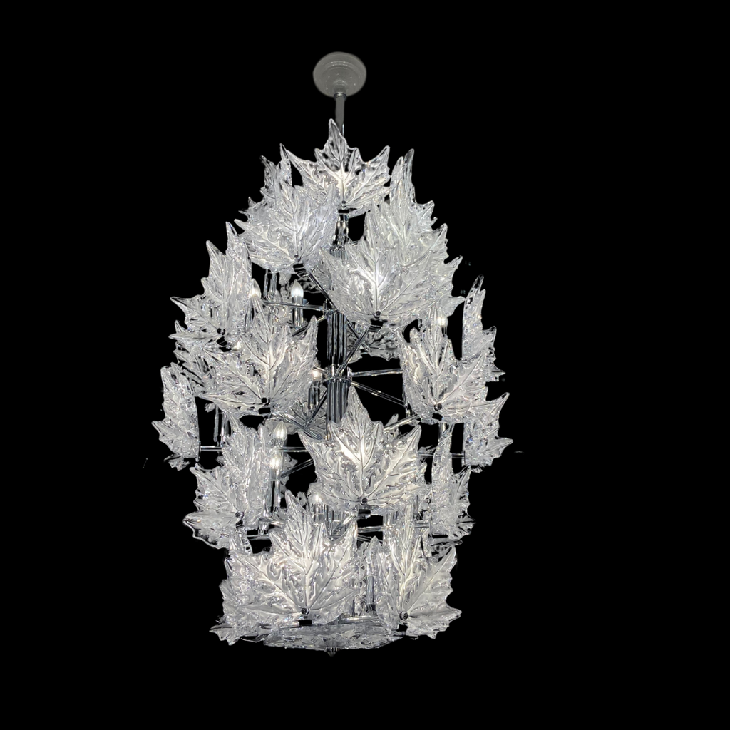 Modern Creative Clear Crystal Maple Leaf Chandelier for Living Room / bedroom