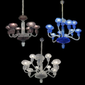 Luxury Hand-Engraved Clear / blue / prune Crystal Chandelier