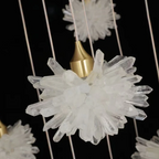 Luxury Floating Crystal Rock Chandelier for Staircase / foyer