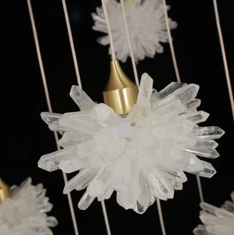 Luxury Floating Crystal Rock Chandelier for Staircase / foyer