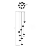 Luxury Floating Crystal Rock Chandelier for Staircase / foyer