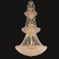 Luxury 3-Tier Basket Crystal Chandelier for High-Ceiling
