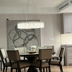 Light Luxury Crystal Beads Drum Collection Flush Mounted / rectangle / round Chandelier