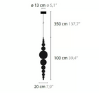 Modern Black & White Glass Ball Cluster Chandelier – Round / linear Metal Finish for Living & Dining Room