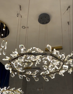 Modern 1 / 2-Ring Wreath Crystal Chandelier for Low-Ceiling