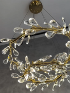 Modern 1 / 2-Ring Wreath Crystal Chandelier for Low-Ceiling