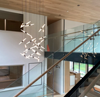 Modern Floating Acrylic Stick Chandelier for High-Ceiling