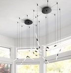 Modern Floating Acrylic Stick Chandelier for High-Ceiling