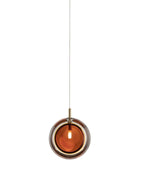 Multi-Colored Round Glass and Metal Suspension Light Chandelier