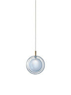 Multi-Colored Round Glass and Metal Suspension Light Chandelier